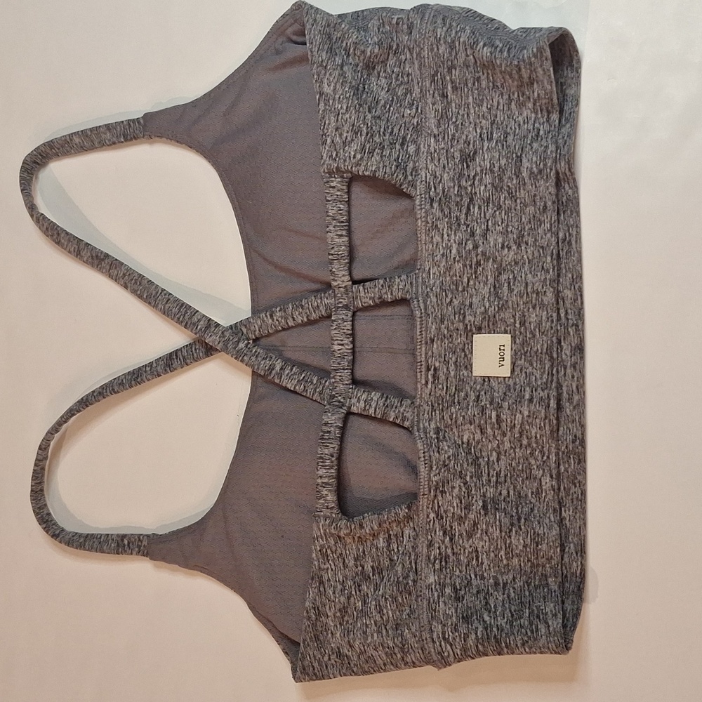 #146 Vuori Long Line Elevation Bra S Heather Gray T1305 - Picture 4 of 6